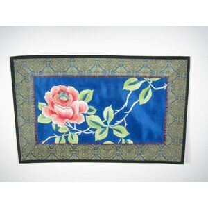 Floral Embroidered Silk Chinese Floral Panel Vintage Decor Flower Spring